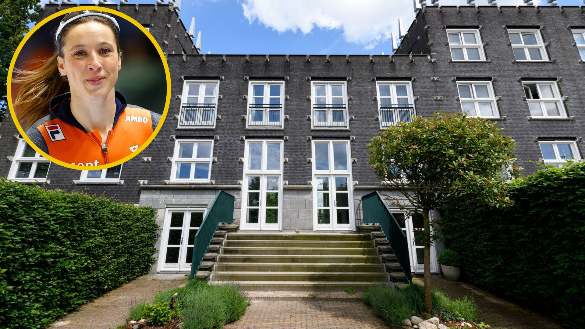 Dit is de bijzondere kasteelwoning van Nederlands sprintkampioen Suzanne Schulting in Heerenveen. Zie foto’s 1