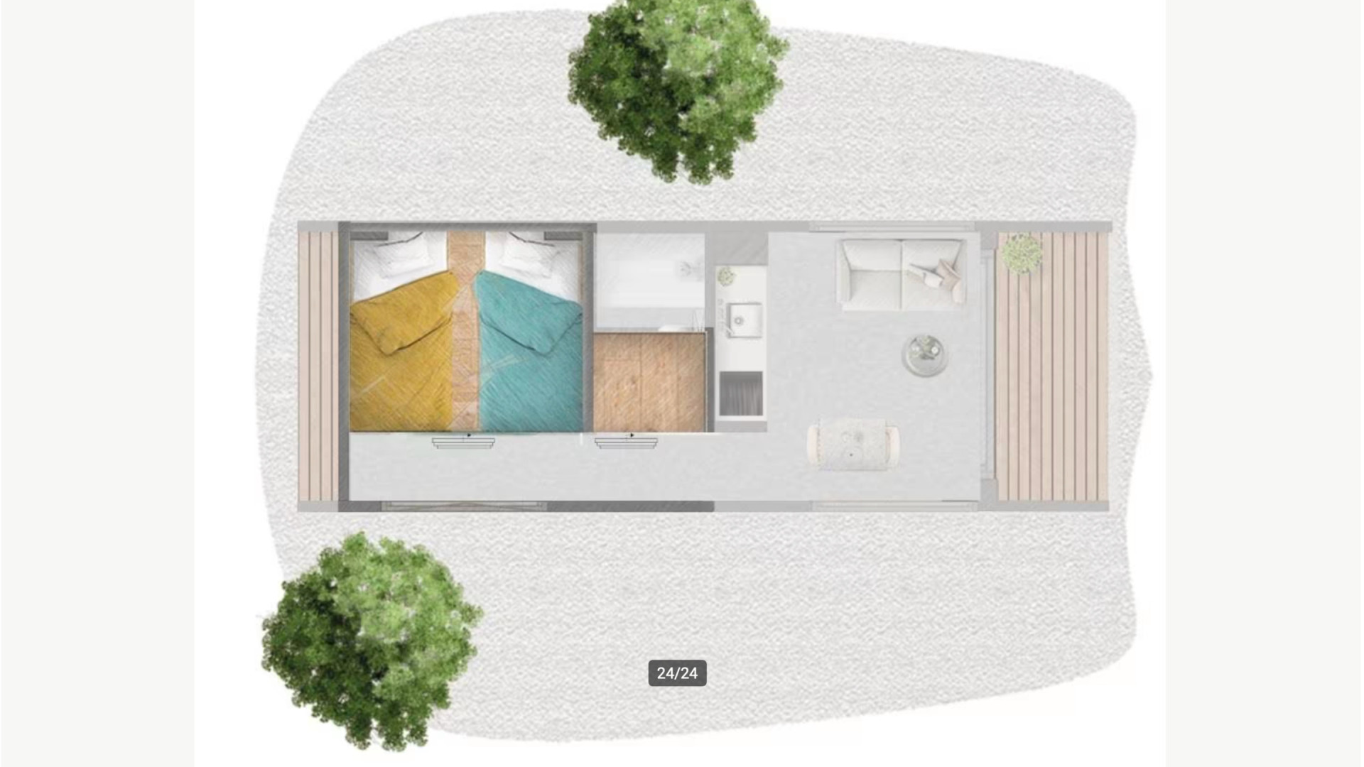 Maxime Meiland zet gedwongen haar Tiny House inclusief meubelen te koop. Zie foto's 18