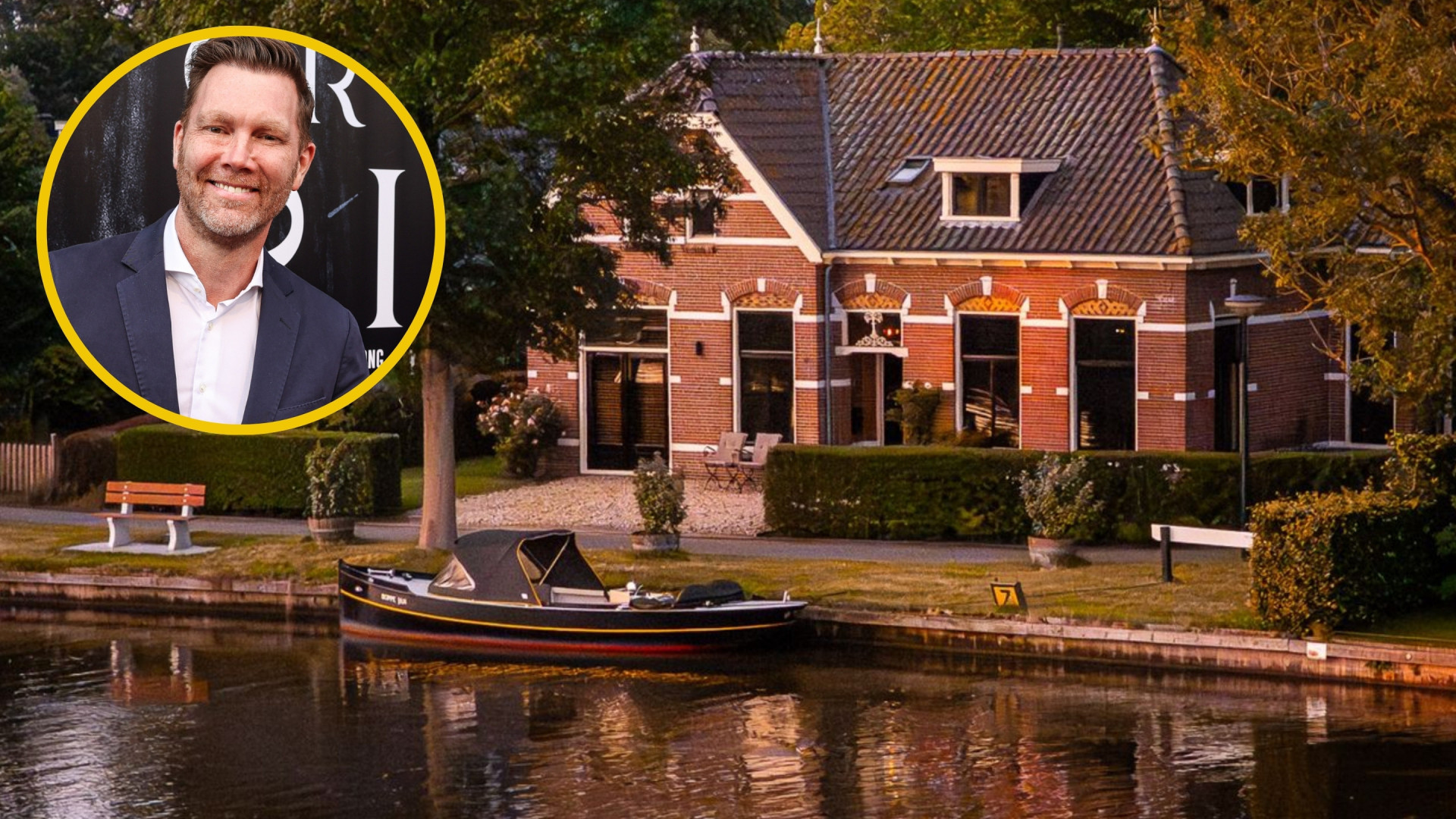 TV presentator Sipke Jan Bousema zet zijn Friese dorpswoning aan het water te koop. Zie foto’s 1