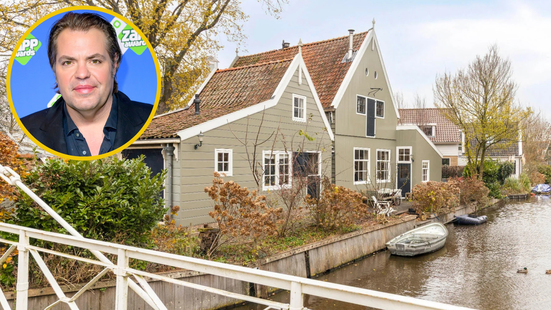 TV-presentator en programmamaker Frank Evenblij zet zijn grachtenpand in Broek in Waterland te koop. Zie foto’s