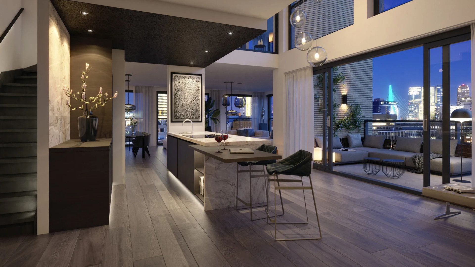 Voetballer Noa Lang houdt uitverkoop en zet nu ook zijn penthouse in Rotterdam te koop. Zie foto’s 5