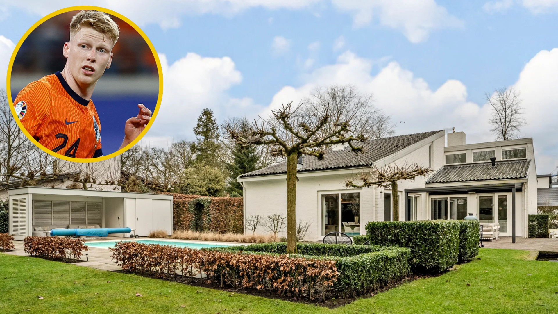 PSV-speler Jerdy Schouten verkoopt binnen een jaar zijn villa met verwarmd zwembad. Zie foto’s