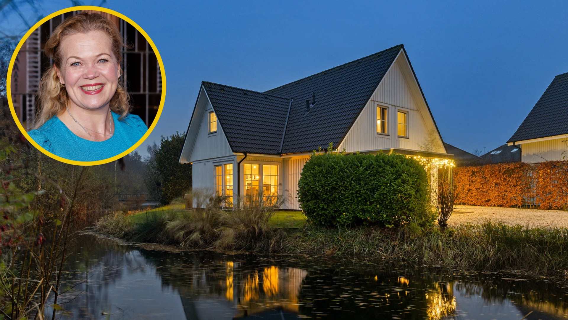 De door Vandaag Inside gecancelde Roos Schlikker zet haar Zweedse woning in Heerenveen te koop. Zie foto's 1