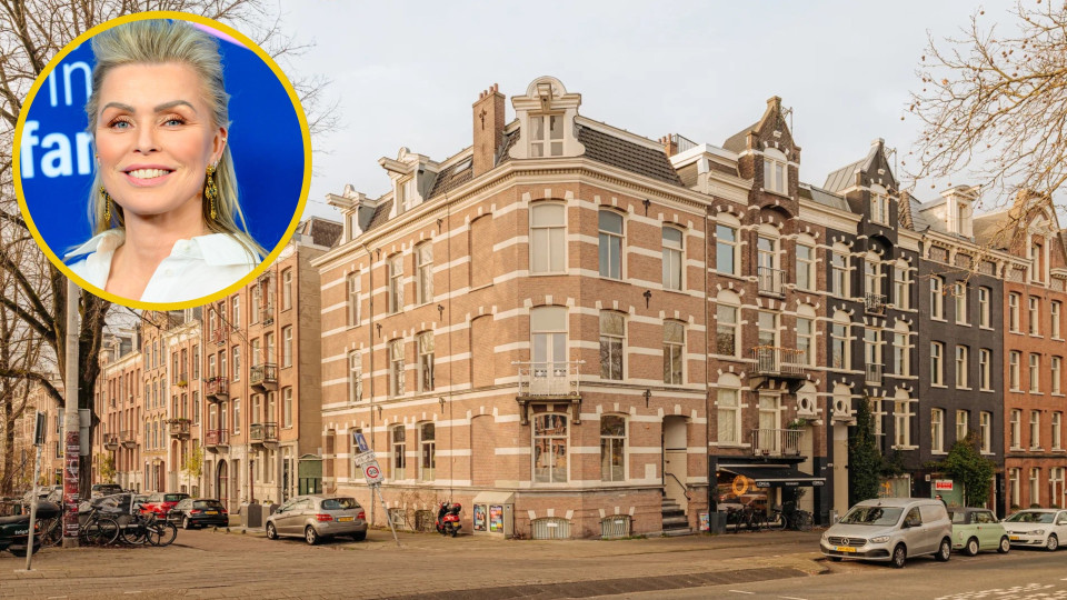 Bridget Maasland zet haar dubbele benedenhuis in Amsterdam te koop. Zie foto's