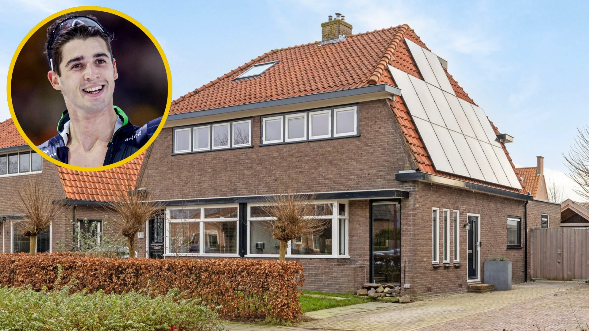 Zo woont zilveren medaillewinnaar op de 1000 meter Jenning de Boo in Heerenveen. Zie foto’s 1