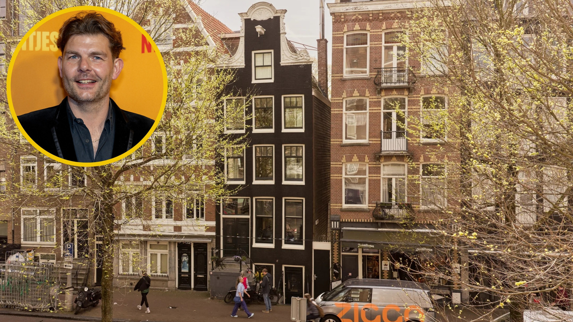Radio-dj Sander Lantinga zet zijn energieslurpende pand in de Jordaan te koop. Zie foto’s 1