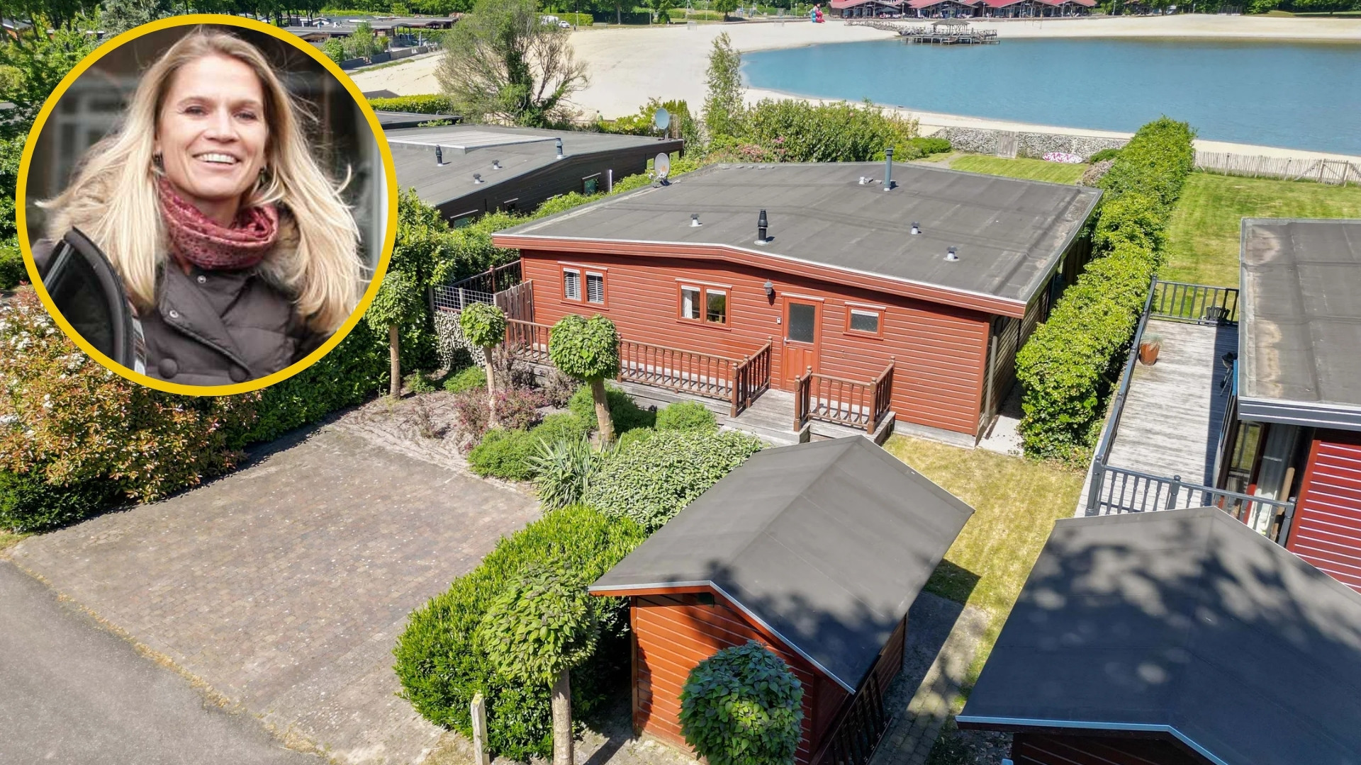 Emily Bremers verkocht met mooie winst haar aan het water gelegen chalet. Zie foto's