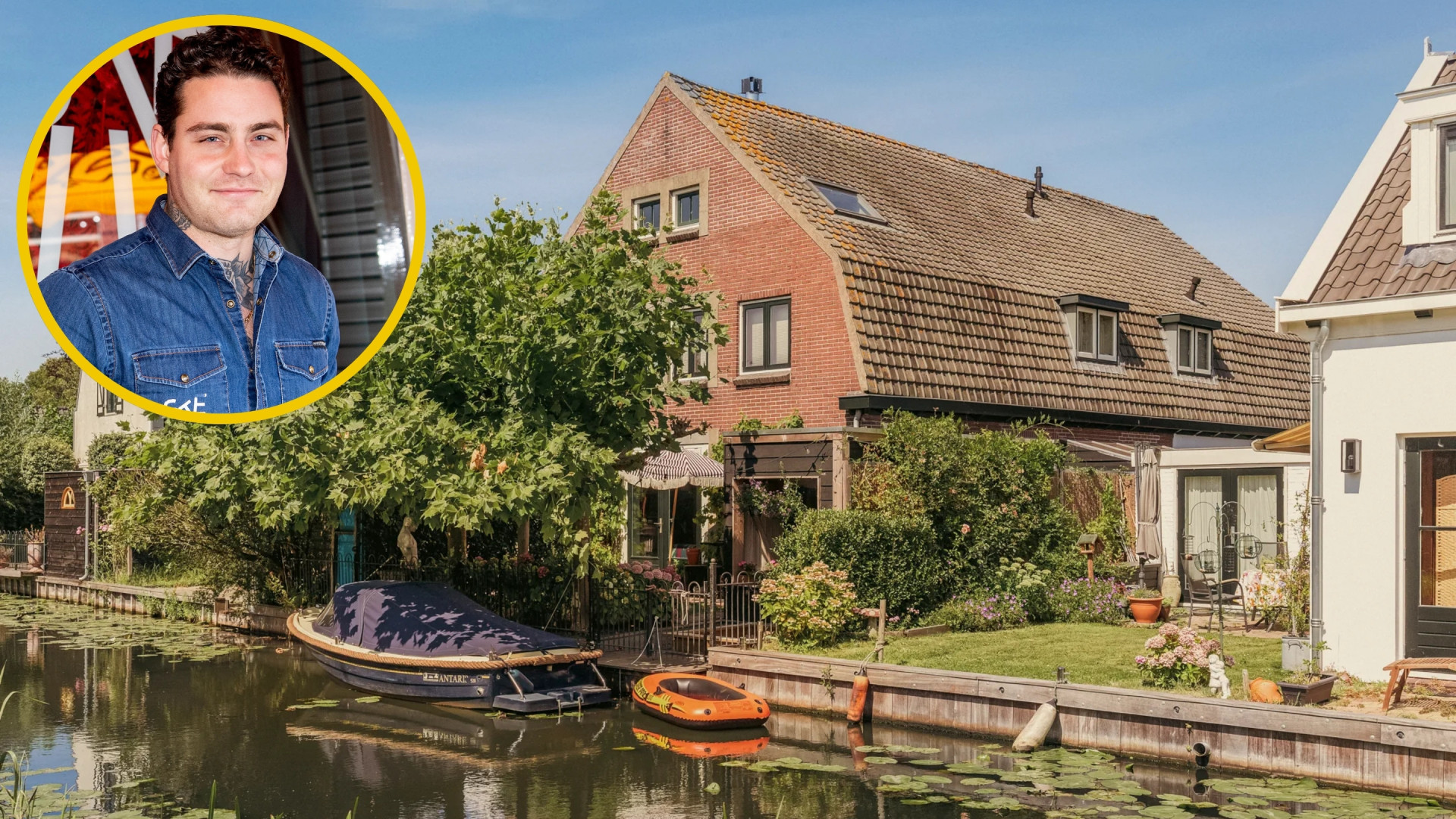 Douwe Bob zet zijn zeer romantische woning aan het water te koop. Zie foto's 1