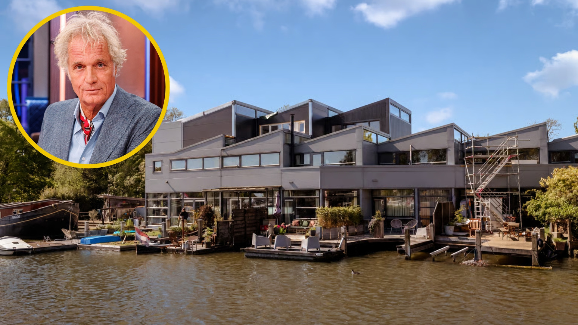 Jeroen Pauw koopt zeer bijzondere waterwoning met eigen steiger en ligplaats. Zie foto’s