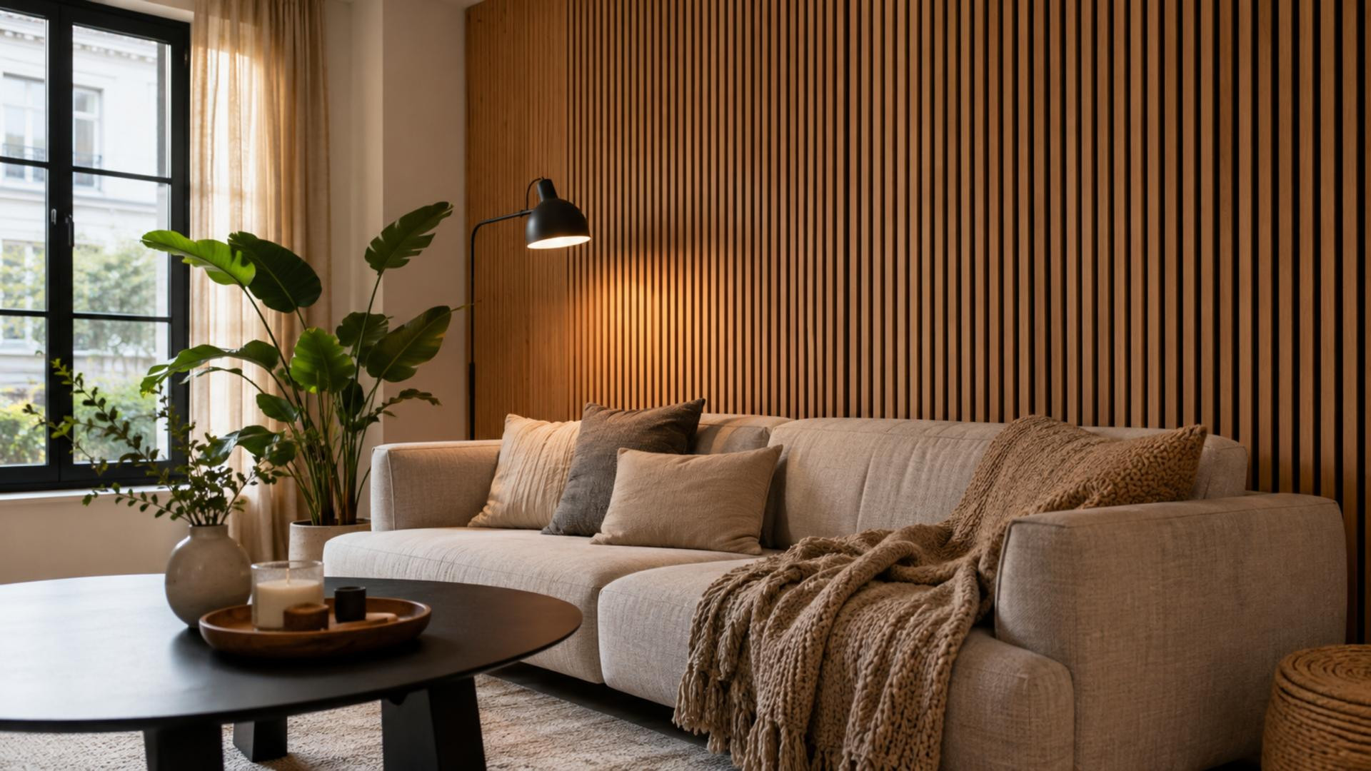 Akoestische panelen van WoodUpp dempen galm merkbaar in huis